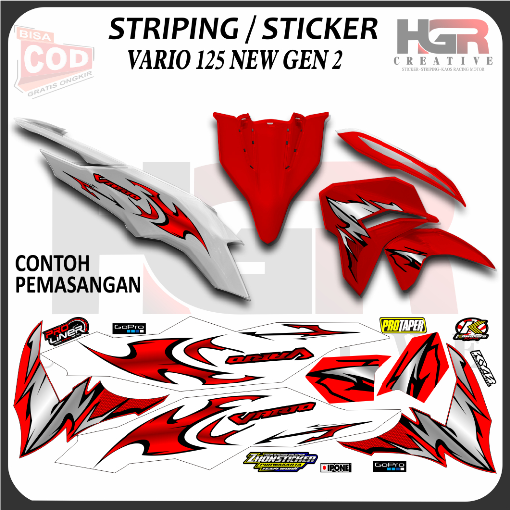 Honda Vario 125 New Gen Motorcycle Striping Sticker ไวนิล Mtf Varky การออกแบบล่าสุด
