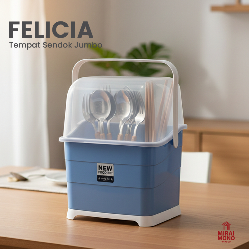 Felicia Jumbo Cutleries Holder with Handle / JUMBO LID SPOON Holder / RESTATURANT SPOON Holder