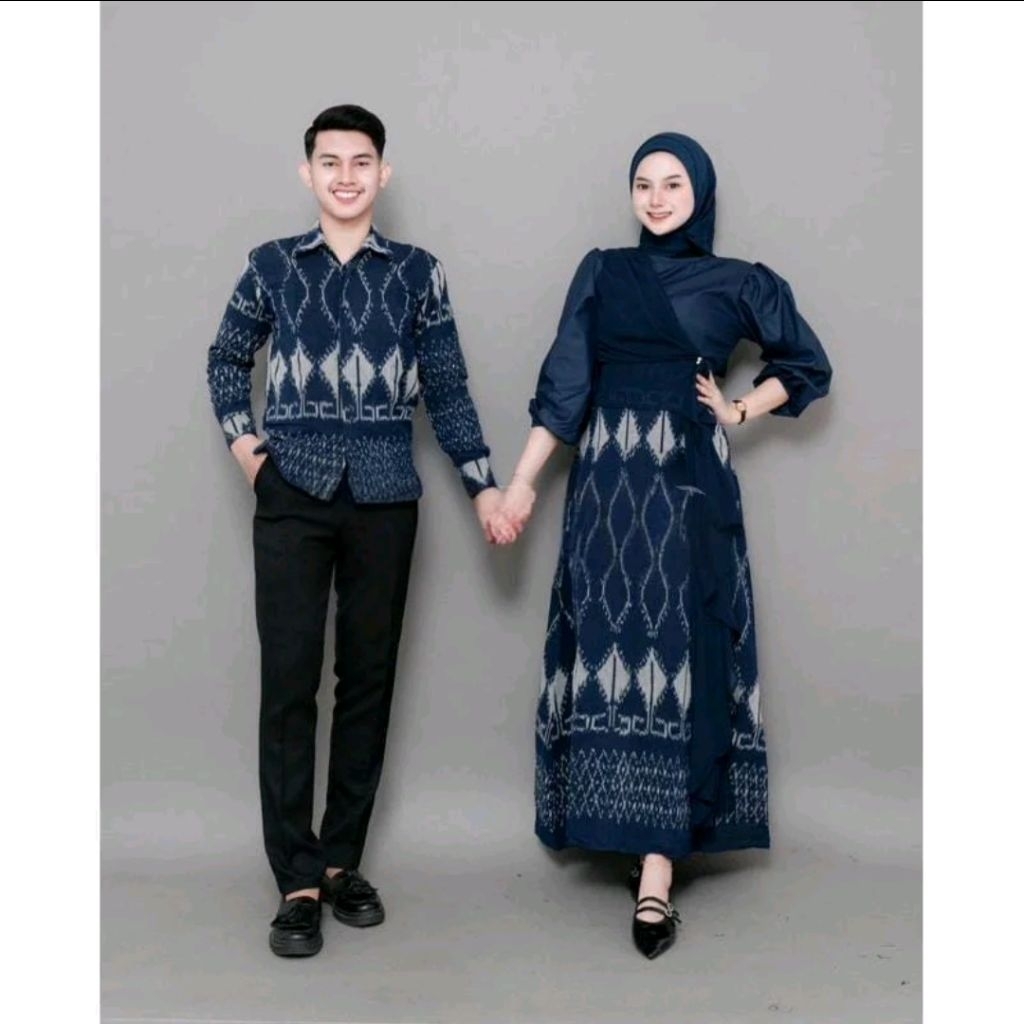 KEMEJA Family Set of Karina Navyทอเสื้อผ้าคู่Karina Dress xทอเสื้อคู่สําหรับเชิญงานแต่งงาน