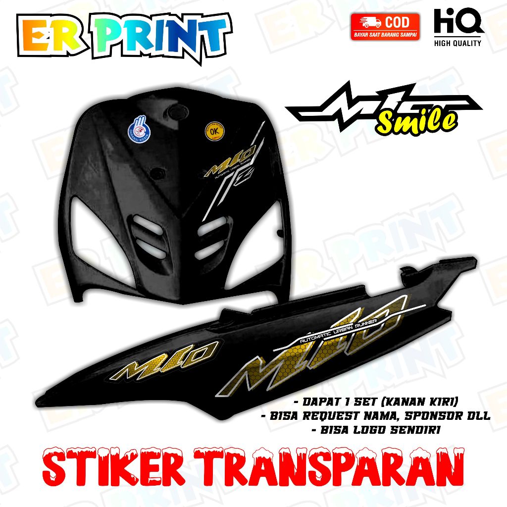 Mio Smile สติ๊กเกอร์ใส Anti-Fade Cool Striping Mio Smile Striping Yamaha Mio Smile Urban Design