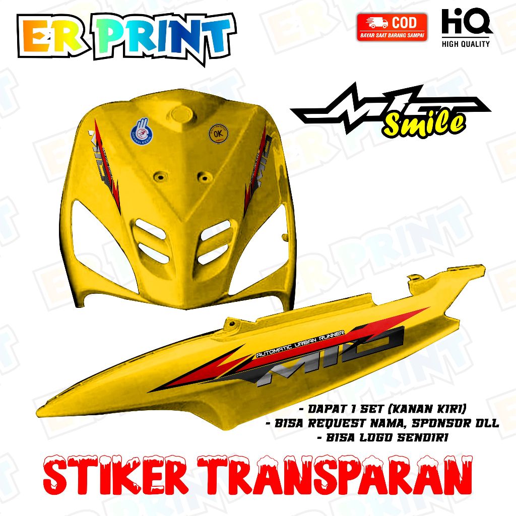 Mio Smile สติกเกอร์โปร่งใส Anti-Fade Cool Mio Smile Striping Yamaha Mio Smile Striping Thailand การอ