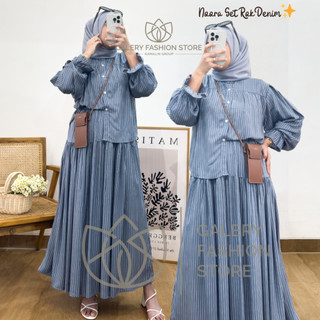 Setelan Wanita Rayon Premiun Jumbo One Set Rok Noora By Kamalin  | Setelan Wanita Kekinian