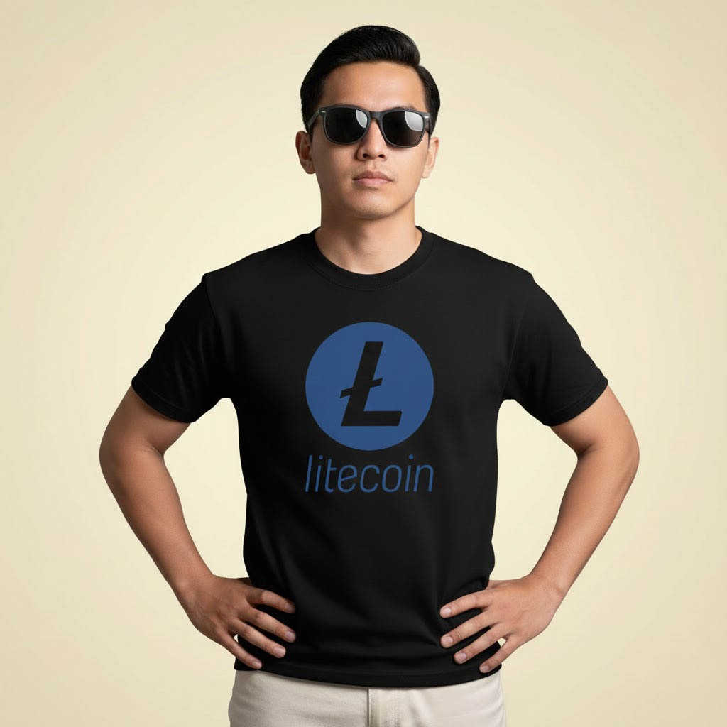 LiteCoin Crypto LTC Premium T-Shirt ผ้าคอตตอนแขนสั้นและแขนยาว