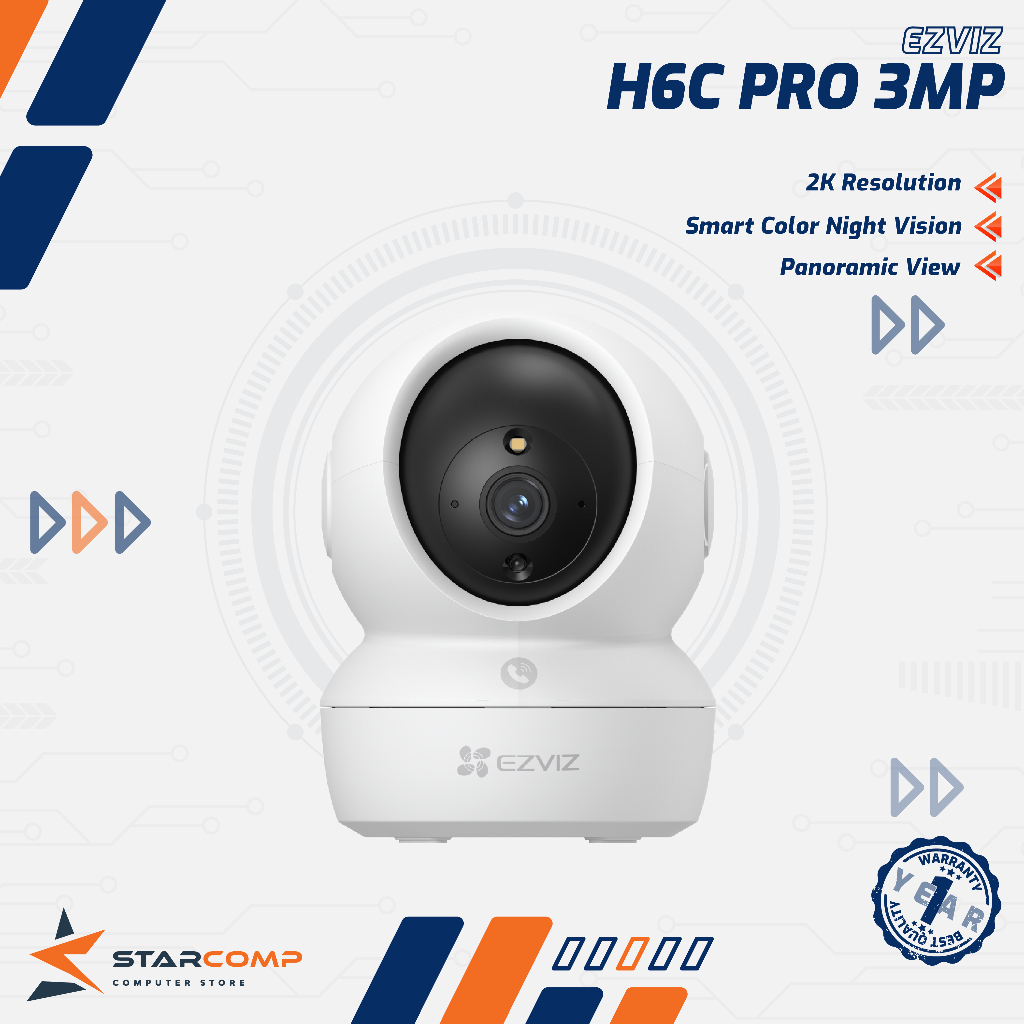 Ezviz H6c Pro 2K 3MP สมาร์ท Wifi Pan Tilt IP กล้องกล้องวงจรปิดในร่ม