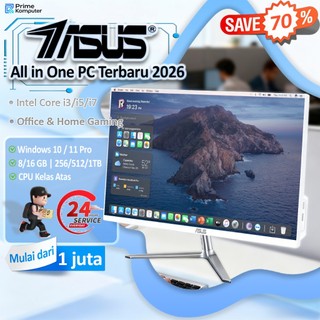 ASUS Komputer Full PC All in One 2026 Baru Terbaru Core i3/i5/i7 Untuk Rumah, Belajar, Kantor, Gaming dan Hiburan - 19/22/24/27 Inch Gratis Keyboard dan Mouse! . Kemasan karton dan busa Rak Kayu Inklusif.Garansi 5 Tahun.
