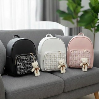 Tas Ransel Mini Korea Style Aesthetic Ransel Terbaru 2025 Free Gantungan Boneka Bisa Cod