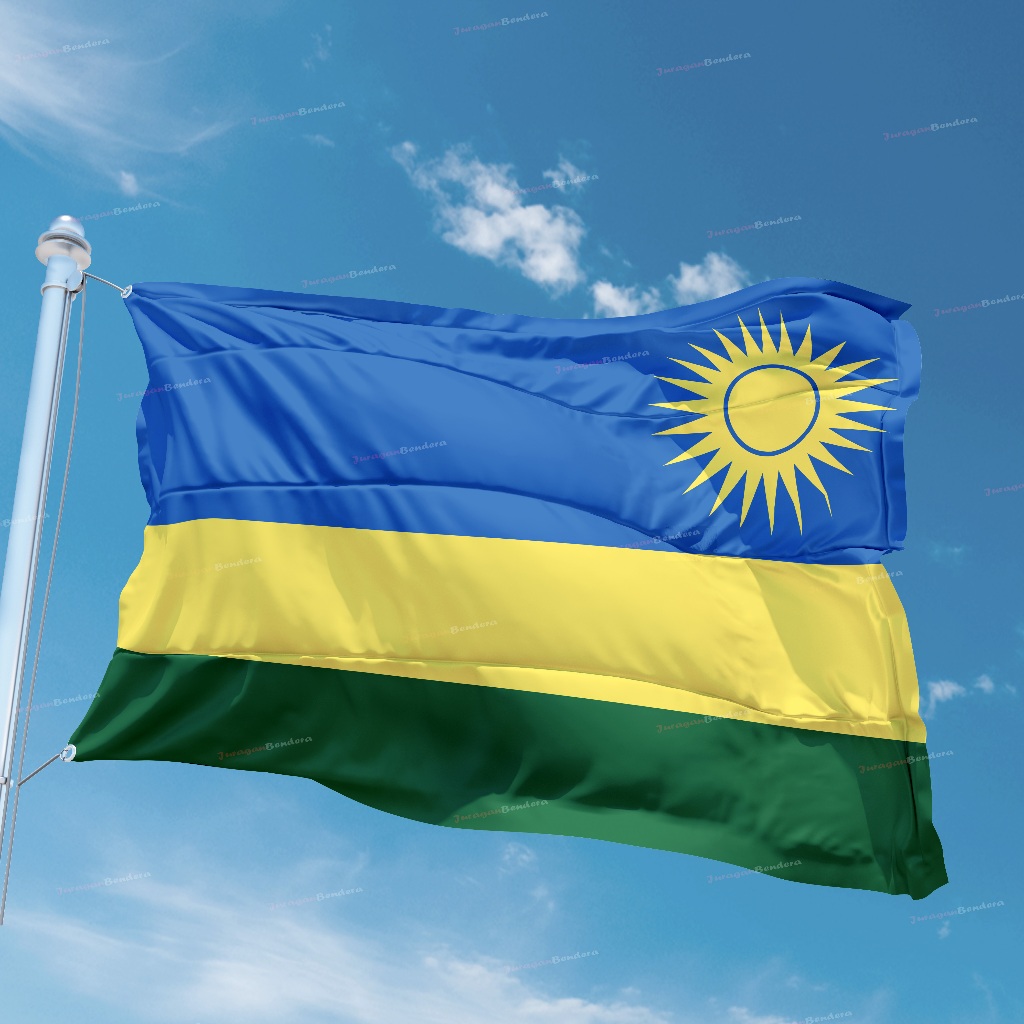 ธงแห่ง Rwanda / Flag of Rwanda การพิมพ์เต็มรูปแบบ