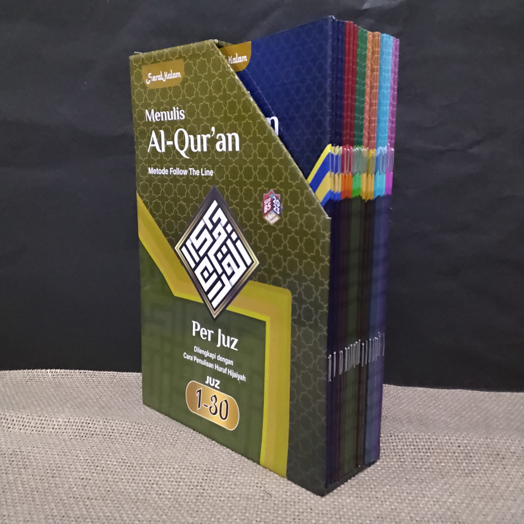 Al Quran Mushaf Tulis Size B5 Fiber Kalam Writing Method Al-Quran, Al-Quran Writing Box Perjuz -kz