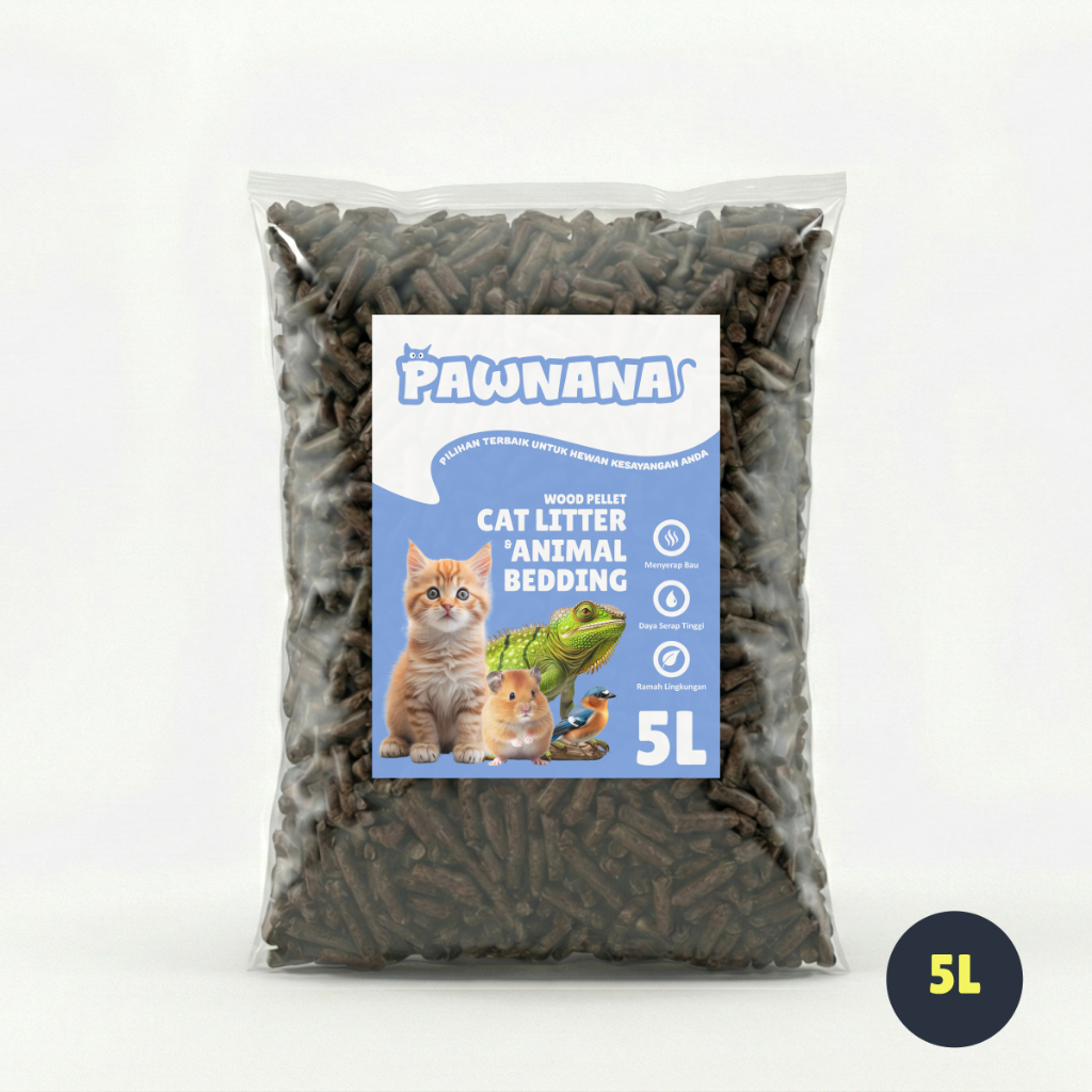PAWANA - WOOD PELLET CAT LITTER & ANIMAL BEDDING 5 ลิตร