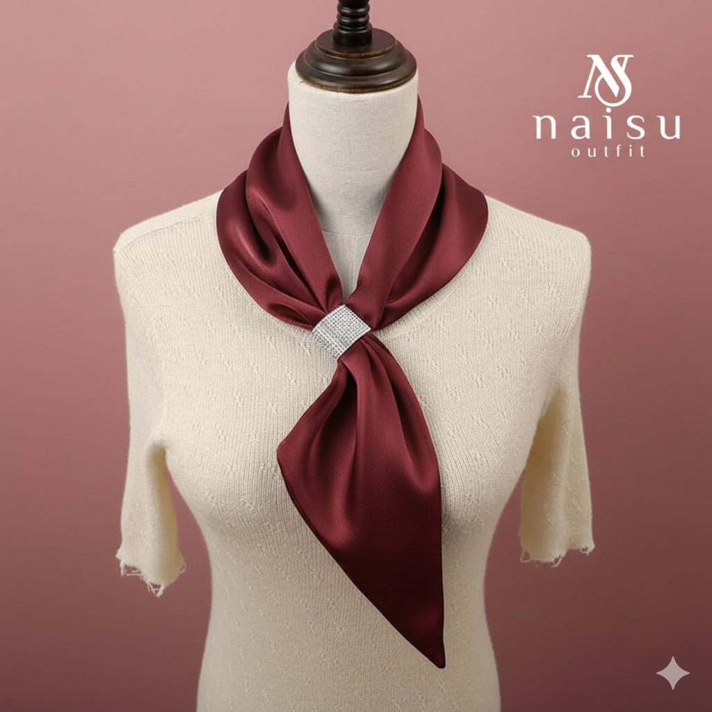 เนคไทผ้าพันคอคอผ้าไหมสําหรับผู้หญิง By Outfit eid