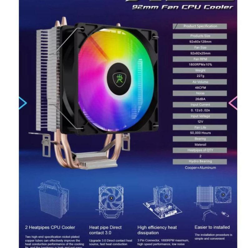 โปรเซสเซอร์พัดลม intel 1156 AMD AM2/AM2+/AM3/AM3+/AM4 cpu cooler RGB