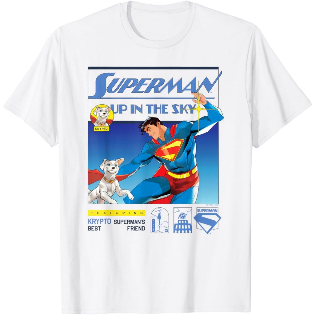 เสื้อยืดโปสเตอร์ Superman (2025) Up in The Sky Feature Krypto