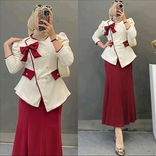 MISCHA SET ONE SET KOREAN LOOK ONE SET ROK KNIT SNOWY JUNBO SETELAN ROK KNIT Setelan Wanita Mischa Set Setelan Rok Knit Snowy Jumbo Baju Setelan Wanita Knit  Orpita Set Devara Set