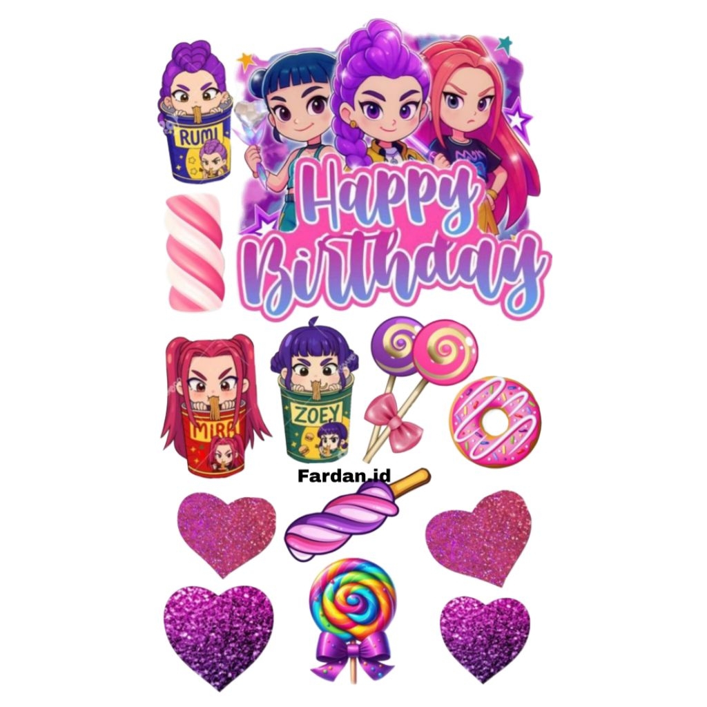 [CUSTOM NAME] KPOP DEMON HUNTER/ TOPPER KPOP DEMON HUNTERS/CHEAPEST KPOP DEMON HUNTERS BIRTHDAY CAKE