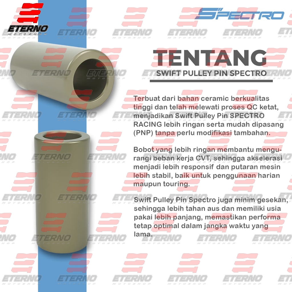 Spectro Pulley Pin Racing Bosh Ceramic CVT Type Swift