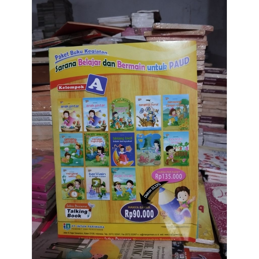 หนังสือเด็ก แพ็คเกจหนังสือกิจกรรมฝึกการเรียนรู้และเล่นสําหรับ PAUD Group A Only Rp. 60,000 แถม 13 หน