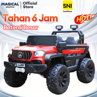 MAGICAL PLAYTIME Mobil Aki Anak PMB JEEP Dilengkapi Musik & Lampu,Usia 1-10 Tahun Mainan Anak