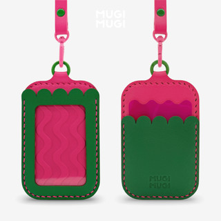 MUGI MUGI | KLOUDD Moon Cactus ID Card Holder | Leather Name Tag Lanyard for Men & Women