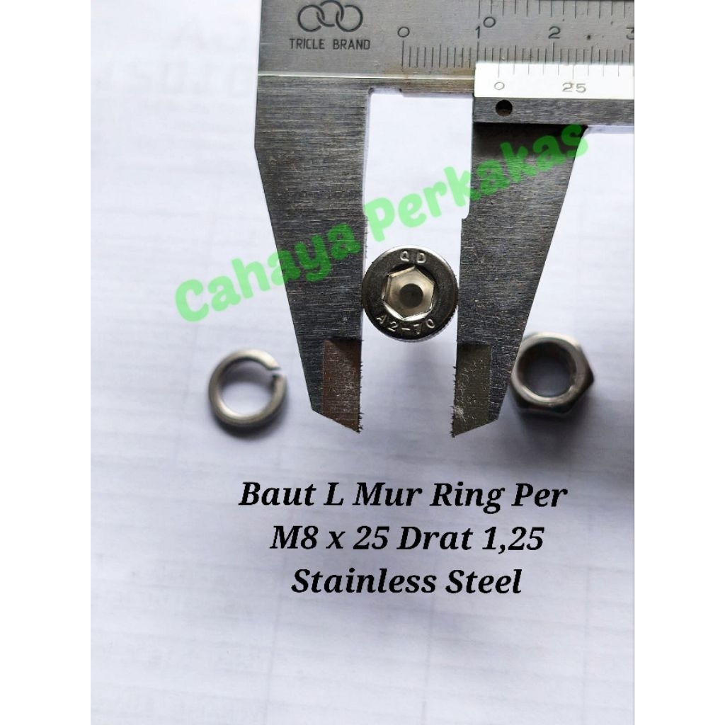 CL Bolt L Nut Ring สปริงสแตนเลส M8 x 25 ด้าย 1.25 รถรถจักรยานยนต์เดิม