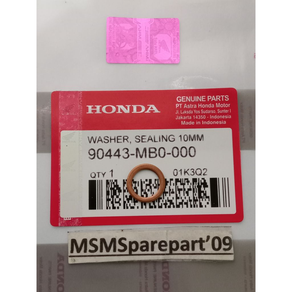 EOT TEMPERATURE SENSOR COPPER RING BEAT ESP SCOOPY ESP VARIO 110 ESP SUPRA X 125 FI ใหม่ 90443-MB0-0