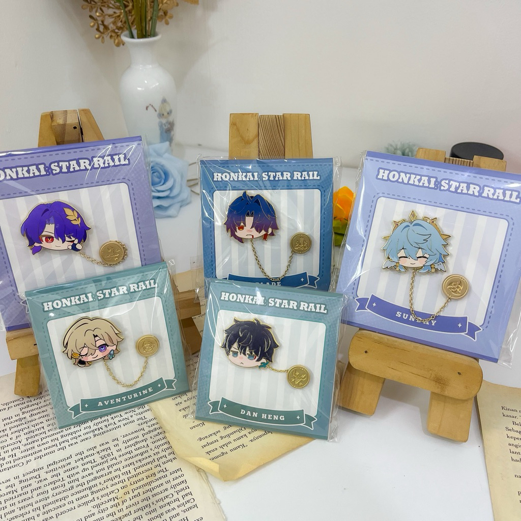 อย่างเป็นทางการ Honkai Star Rail HSR เข็มกลัดโลหะ Pin Aventurine Blade และ Heng Ratio ความมีชีวิตชีว