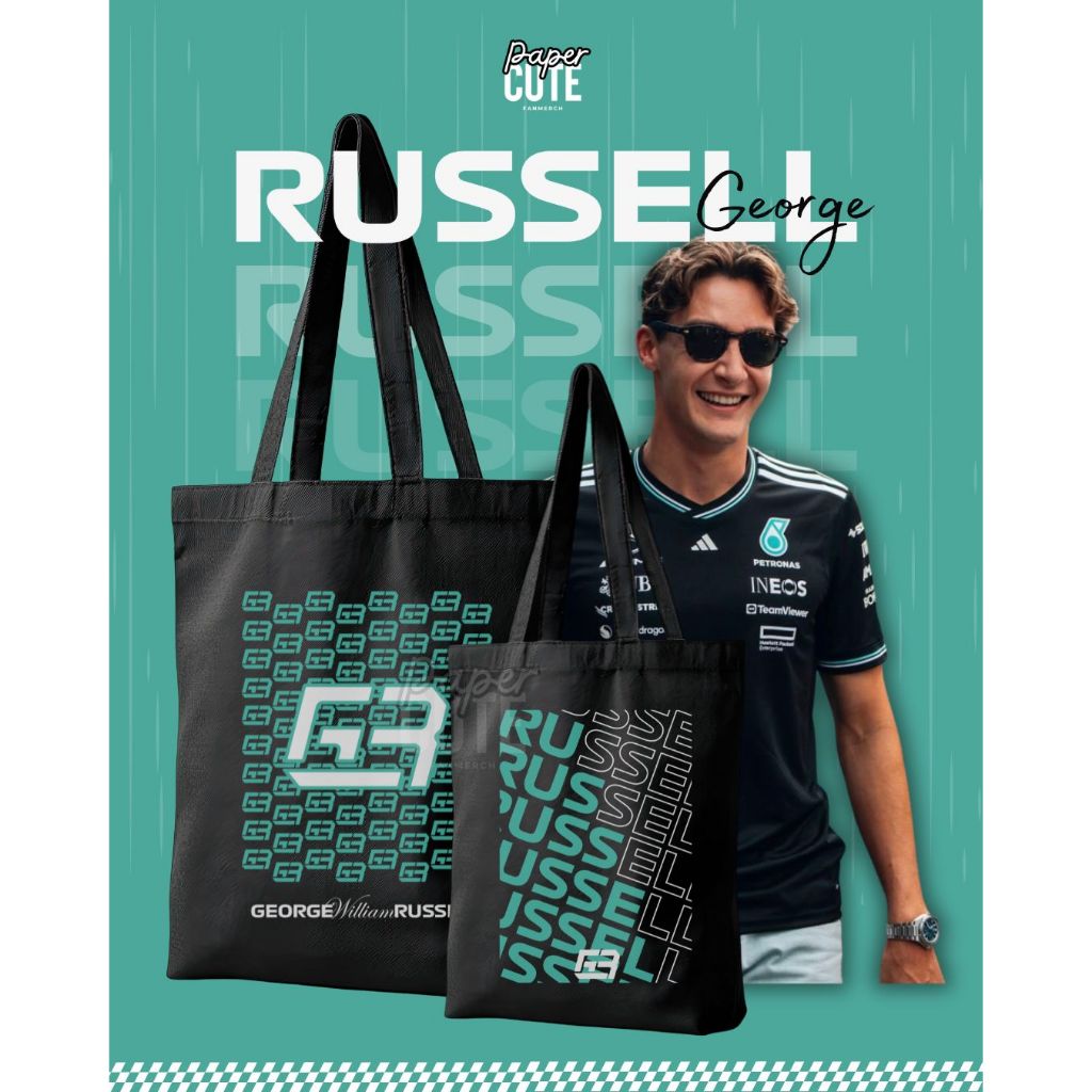 Totebag F1 George Russell Canvas Premium Fanmerch