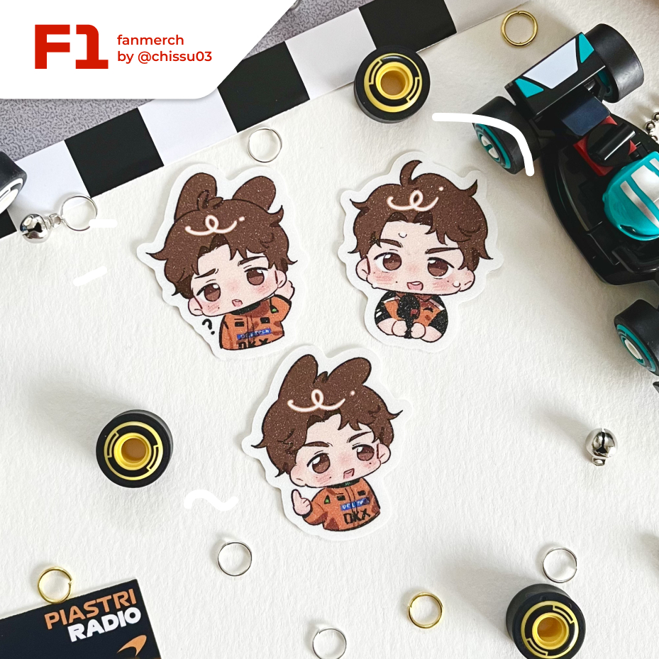 สติ๊กเกอร์กลิตเตอร์ F1 Oscar Piestri (Oscar Piestri McLaren สูตร 1 Trinkets Merch)