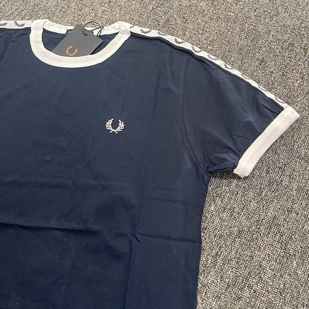 AMD 907 FRED NAVY T-SHIRT WITH WHITE SHOULDER LIST LIKE ORIGINAL ราคา ถูกที่สุด ดีลบีเคเค