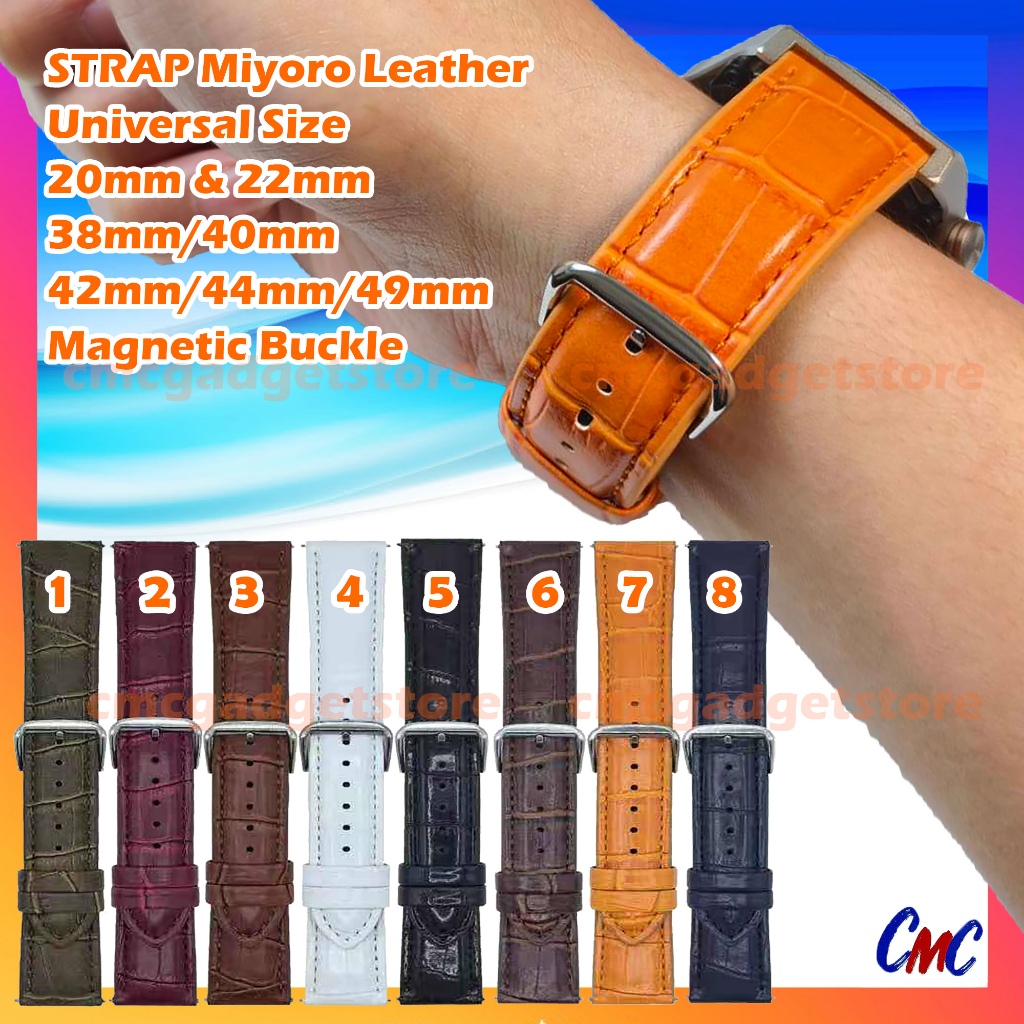 MIYORO หนัง CMC Smartwatch สายคล้องคอ 22 มม.20 มม.ขนาดนาฬิกา Huawei Fit 4 GT 5 4 3 2 Xiaomi Redmi 5 
