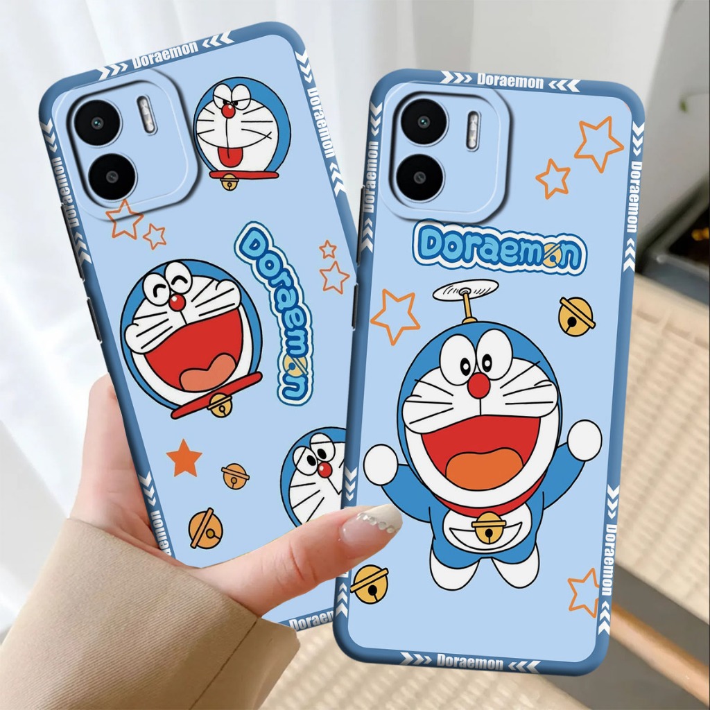 (FA-01) REDMI A1 2022 - A2 2022 Softcase Procamera Silicon Case motif line cart0on blue Silicon - Ca