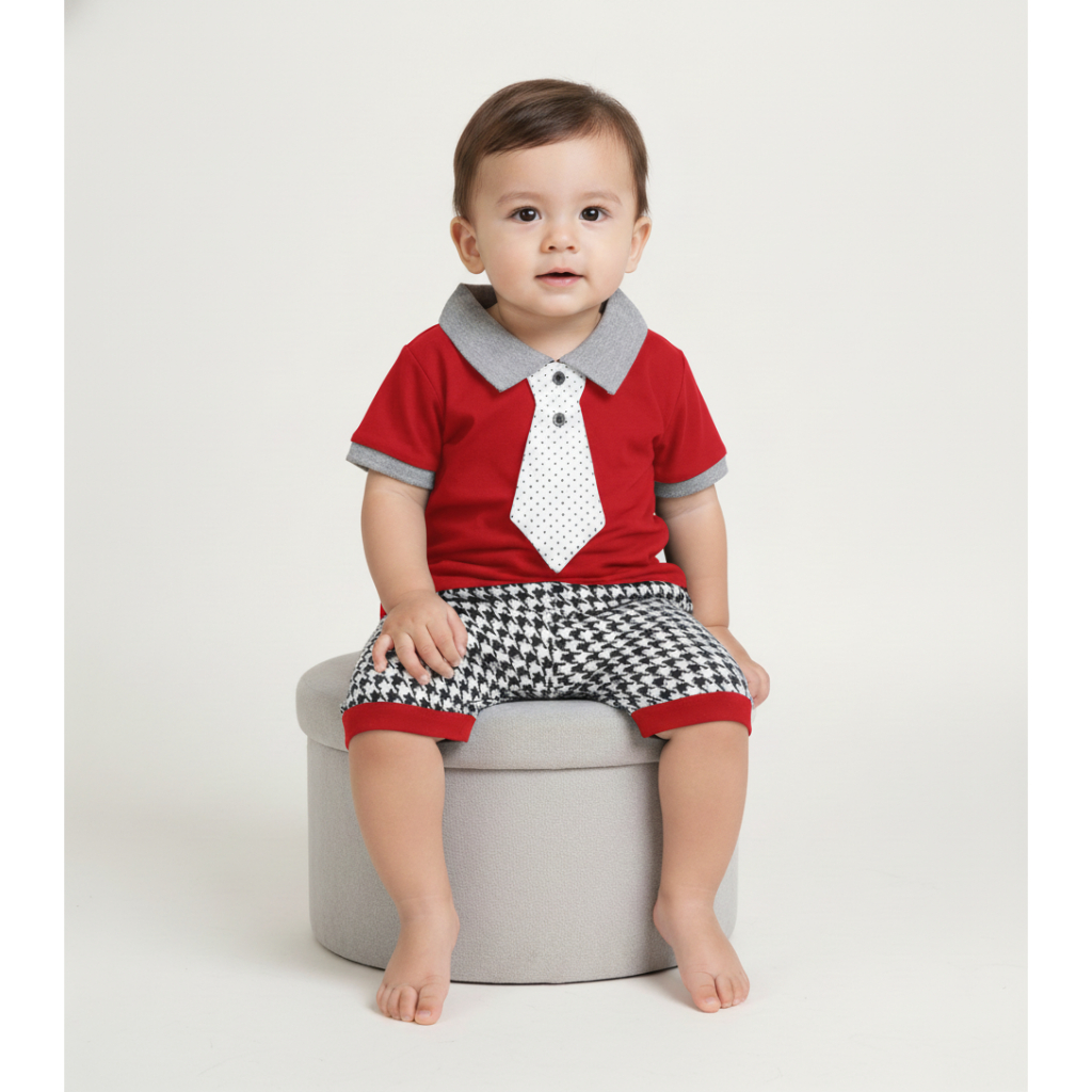 เด็กทารกเสื้อผ้า 6-12 เดือน Cool CAsual Tie เด็กทารกเสื้อผ้าชุด Ozuka