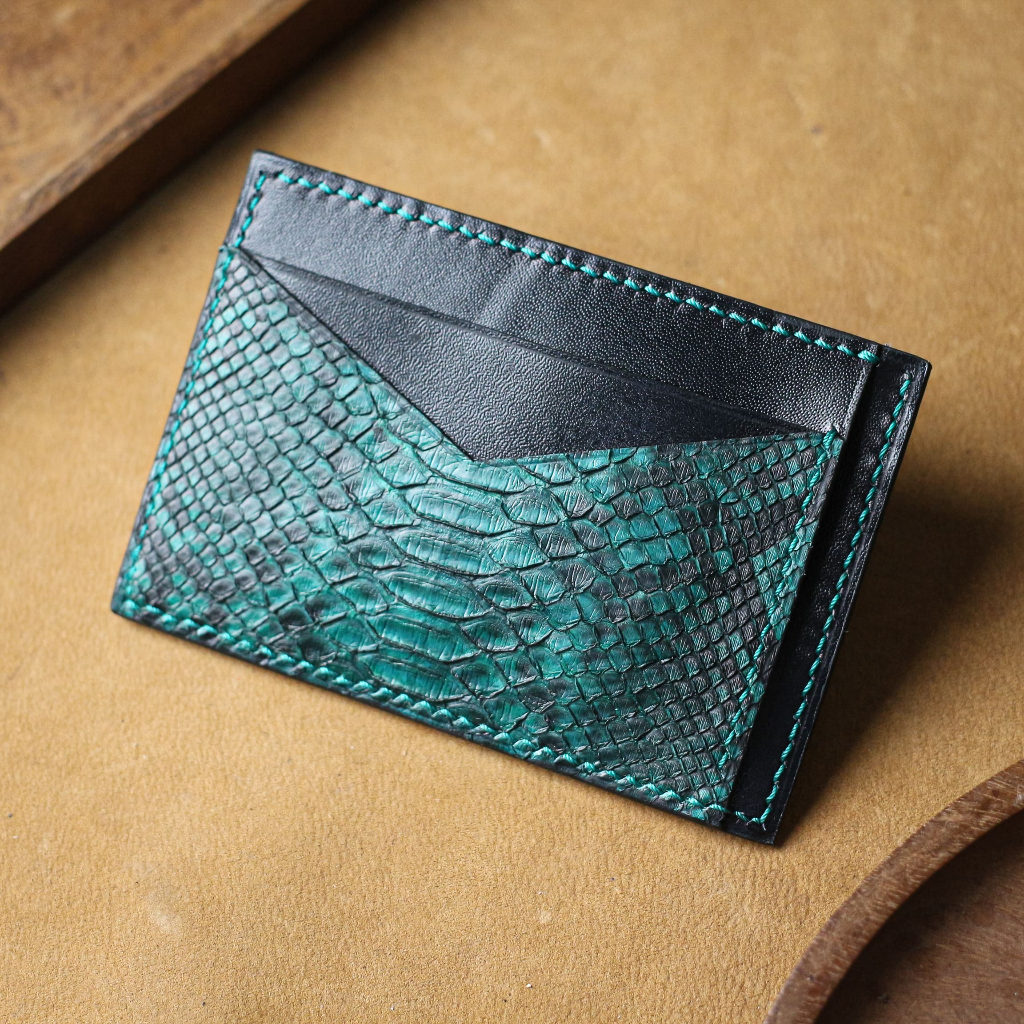 Genuine Python Leather Cardholder "The Green Python Cardholder"