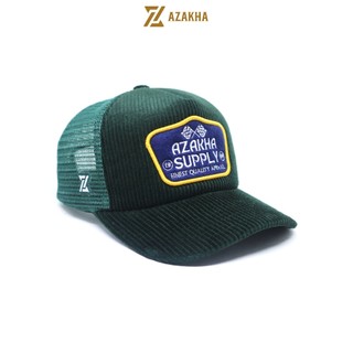 Azakha Topi Trucker Pria Corduroy Vintage Premium Snapback - Supply Hijau Tua