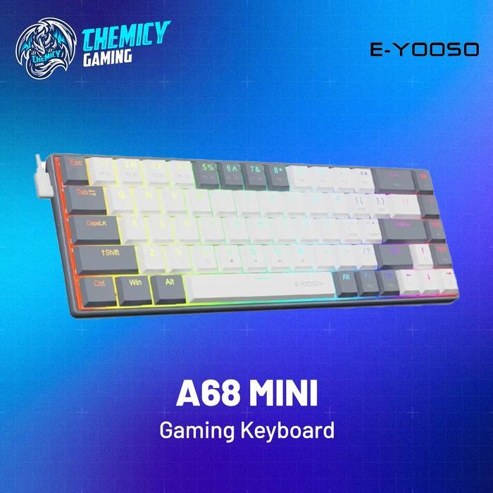 E-Yooso A68 / A-68 Mini Low Profile Hotswap RGB Mechanical Gaming Keyboard