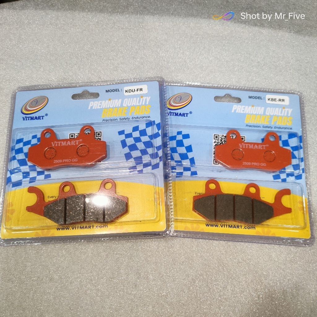 VITMART PRO ผ้าเบรคหน้าและหลัง Kymco Benson Like Dink 150 QJ Motor FORT ADV 250 KDU-FR & KBE-RR