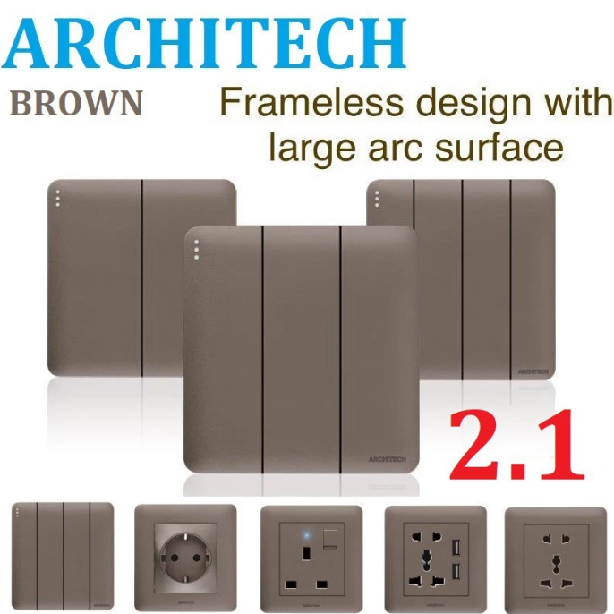 Architech Infinity BROWN Switch (BROWN) A63 Architech / Socket / Switch / Home Switch Combine BROWN 