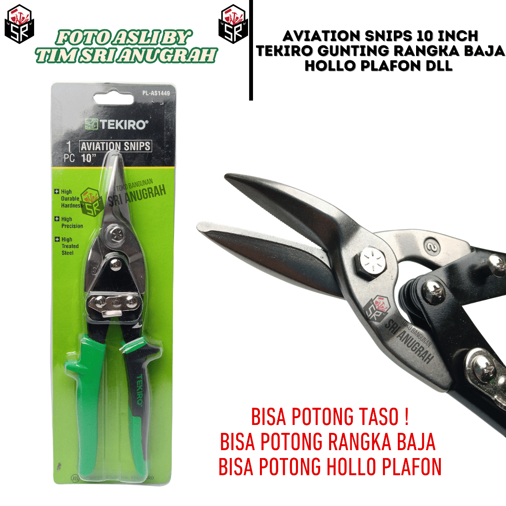 TEKIRO AVIATION SNIPS 10 นิ้ว Vanadium Steel Hollow Ceiling Frame กรรไกร