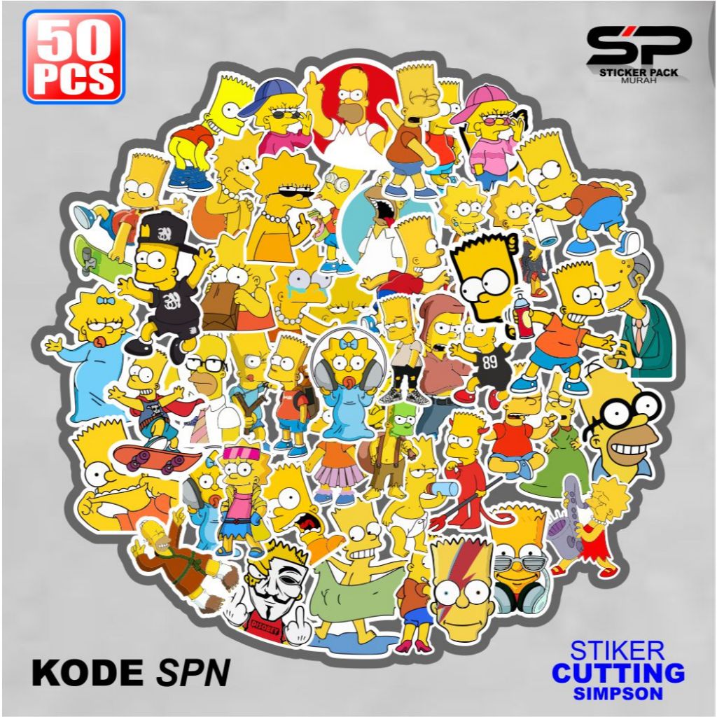 สติ๊กเกอร์ SIMPSON 50 ชิ้น MADE OF WATERPROOF VINYL MATERIAL ALREADY CUT (SPN)