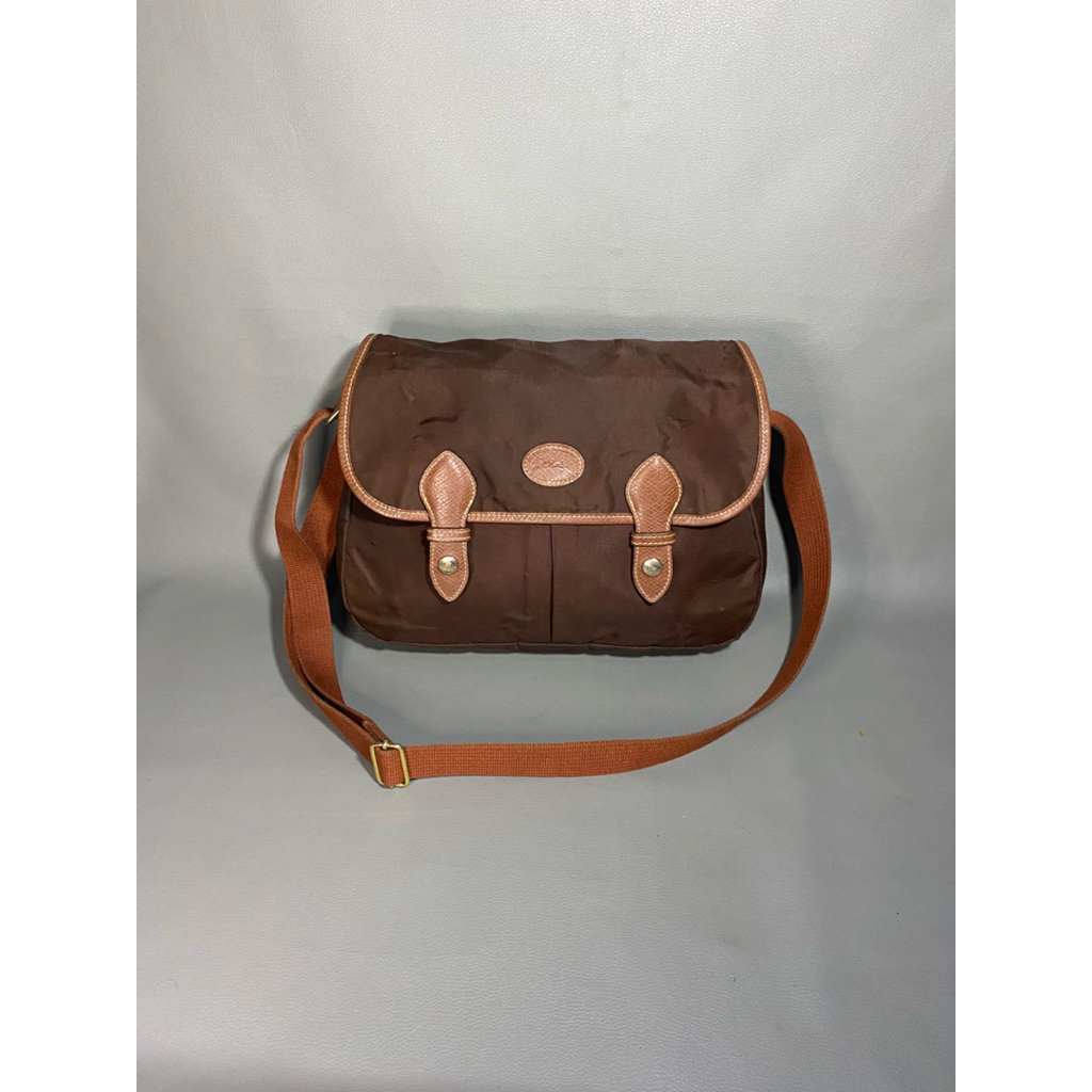 Vintage Longchamp Paris Le Page Nylon+Leather Flap Crossbody Bag–France/ Vintage Longchamp Messenger