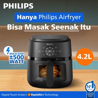 BARU! PHILIPS Airfryer Low Watt 500W TRANSPARAN BEST CHOICE 4.2 L NA220/00 dengan jendela transparan, air fryer multifungsi digital layar sentuh, Hitam, air fryer terbaik, air fryer philips, air fryer paling bagus