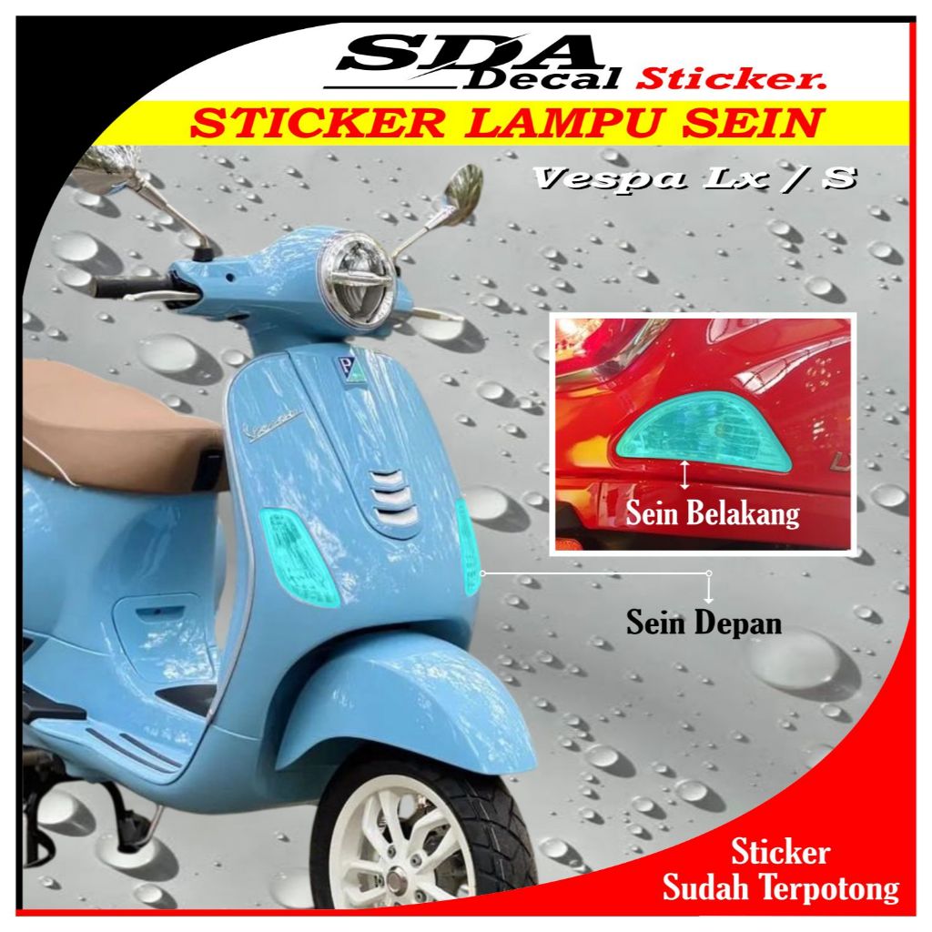 สติ๊กเกอร์ไฟเลี้ยว Vespa LX / S 125/150 | สติ๊กเกอร์ไฟเลี้ยว Vespa LX | สติ๊กเกอร์กันรอยไฟเลี้ยว Ves