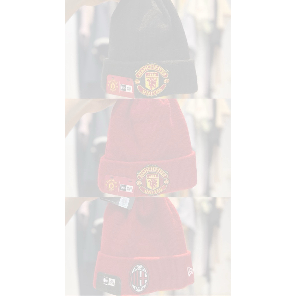 UNISEX BEANIE HAT ERA CAP ESSENTIAL 60363 BLACK N RED ORIGINAL KNIT CAP