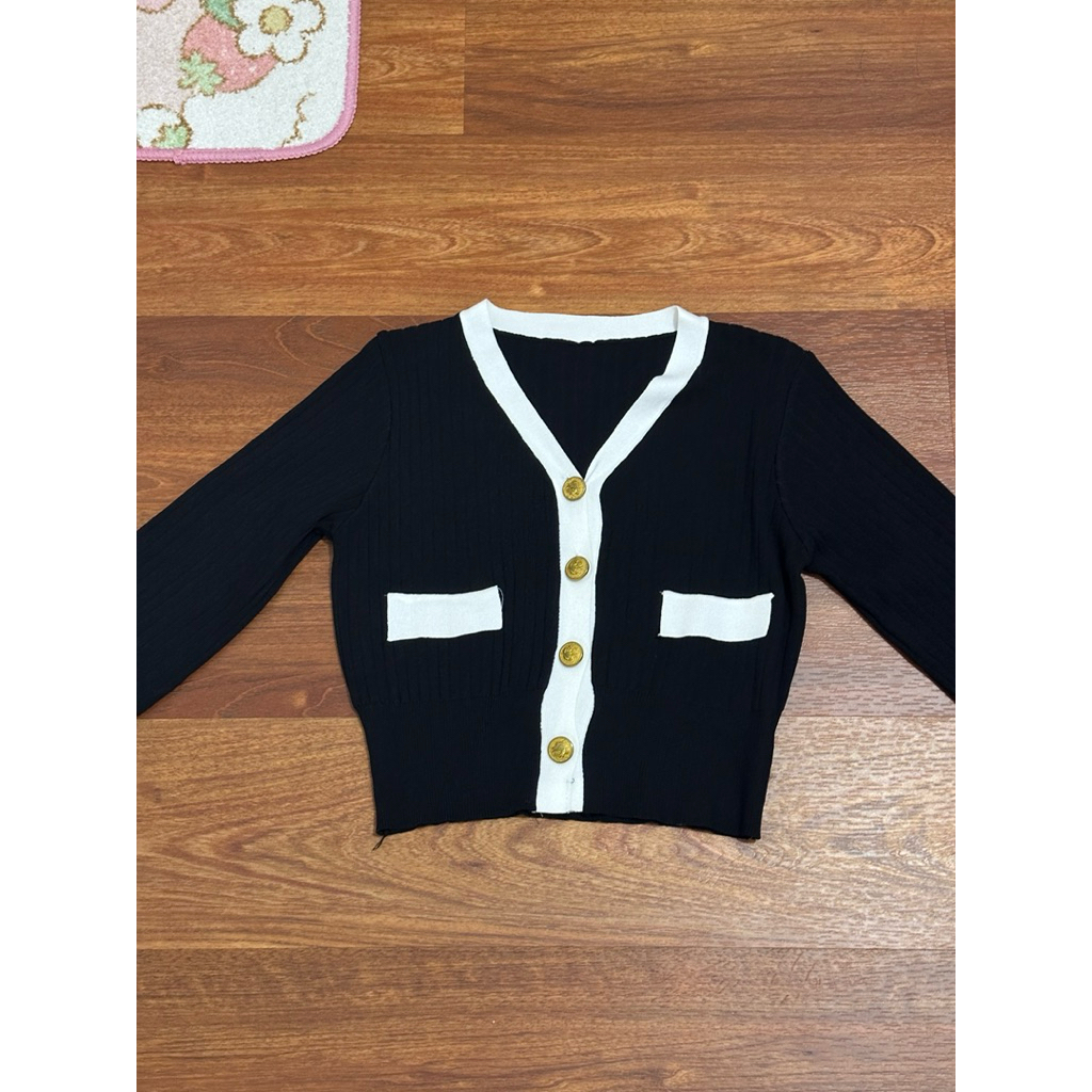 BL20808 ซี่โครง Contrast Edge เสื้อถัก