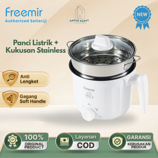 freemir Panci Listrik Stainless Steel Rendah Watt Hemat Daya Multifungsi Anti Karat + Kukusan