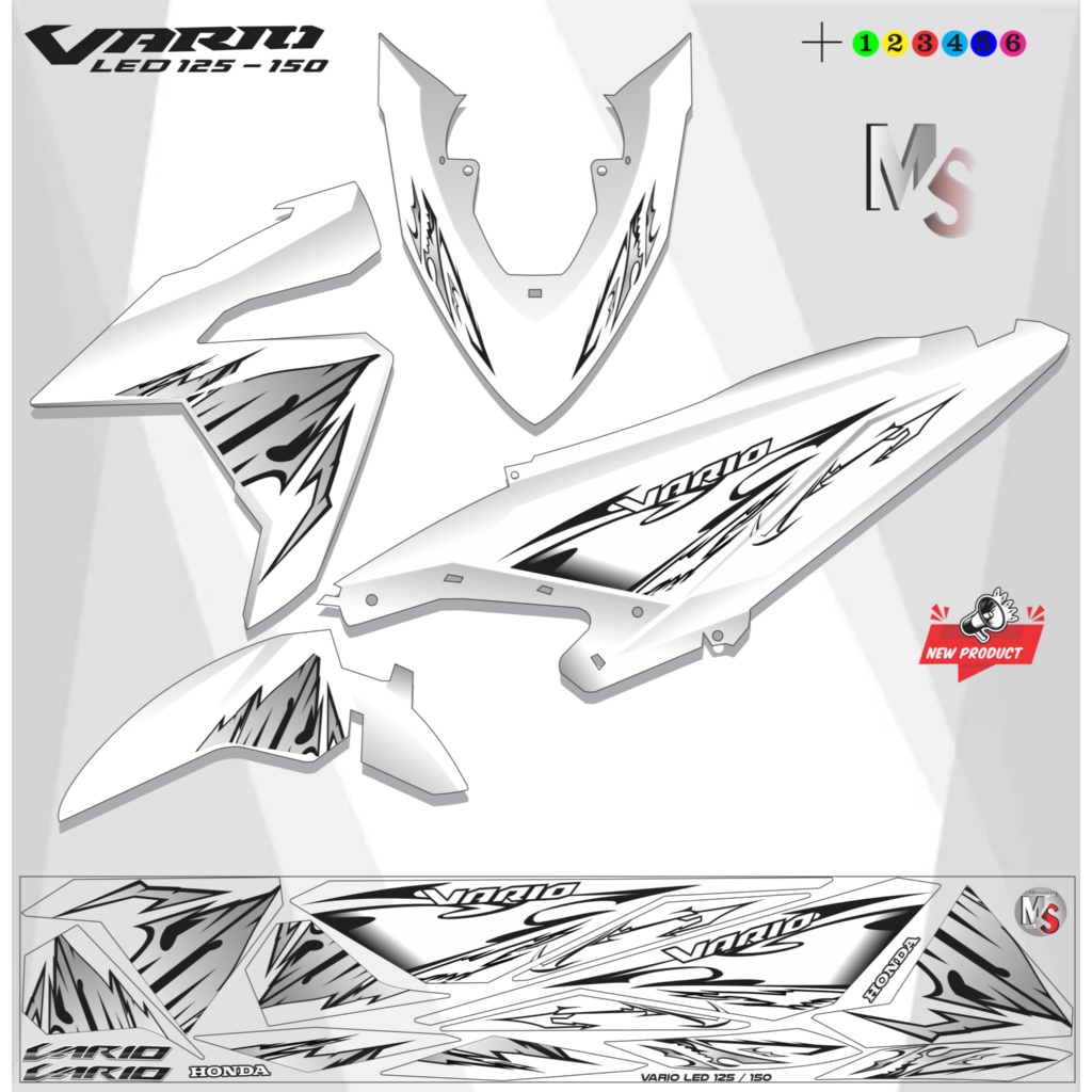 VARIATION STRIPING VINYL VARIO LED สติ๊กเกอร์ COSTUME VARKY MS007 สติ๊กเกอร์รถจักรยานยนต์ VARIO LED