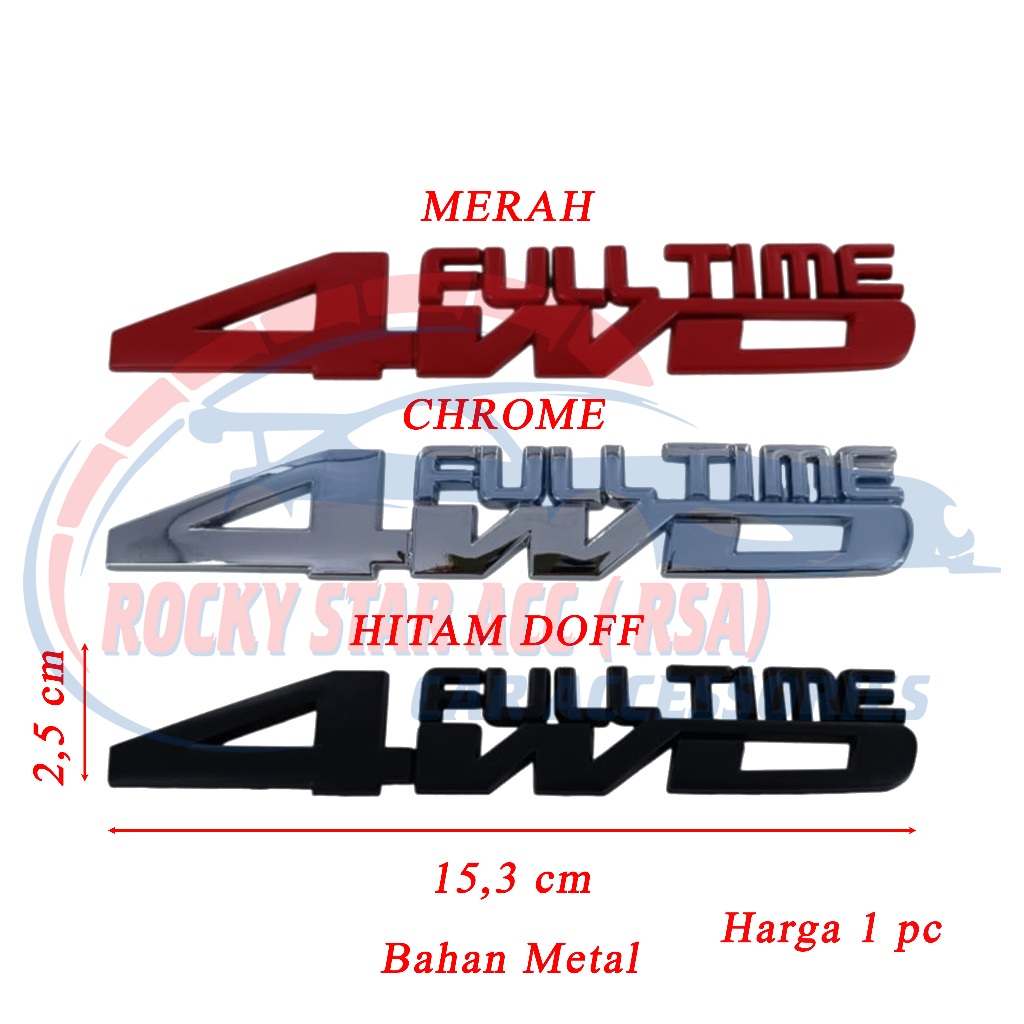 4WD FullTime 3 สี Metal Car Variation Emblem ราคา 1 ชิ้น