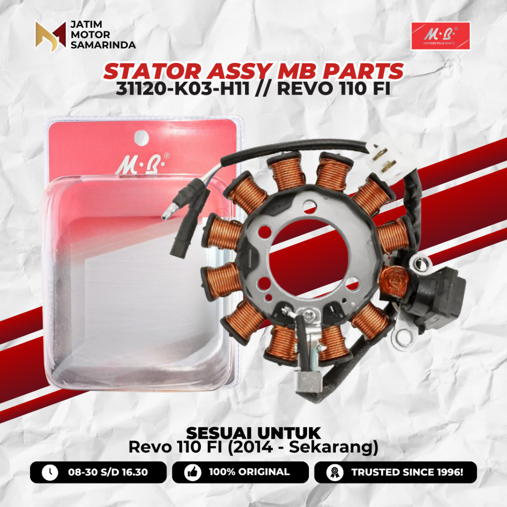 31120-K03-H11 | MB Premium Parts Stator Assy Spull Complete สําหรับ Revo 110 FI (2014 - ตอนนี้) เดิม