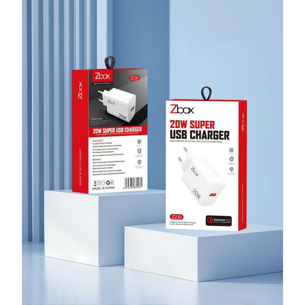 เครื่องชาร์จ Zbox Z230 ชาร์จเร็ว 20W Qualcomm 3.0 Usb Micro Usb Type C
