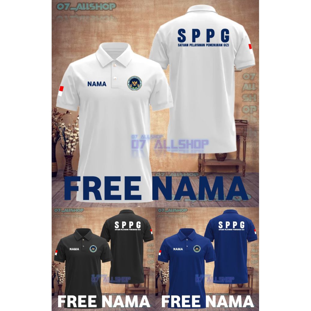 เสื้อโปโลปุ่มเสื้อคอปก SPPG BGN หน่วย NUTRITIONAL SERVICES ผู้ชายผู้หญิง Unisex อินโดนีเซียที่กําหนด