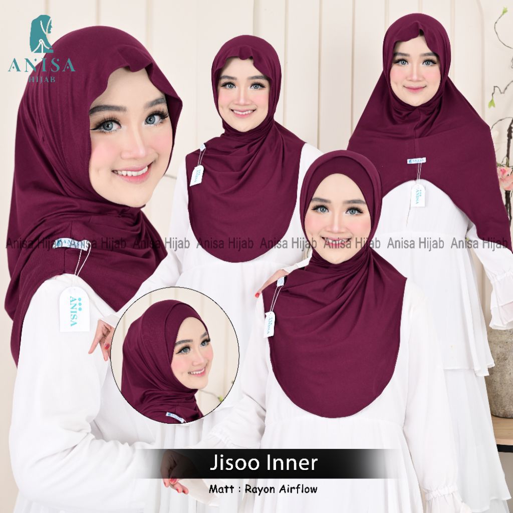 JISOO INNER - ฮิญาบสําเร็จรูป jisoo plus ภายใน meleyot เรยอน airflow - Hijab jisoo 2in1 เรยอนลําลองใ